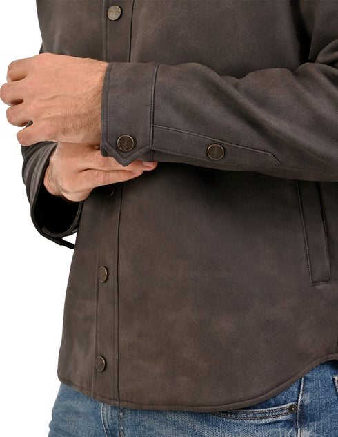 Wrangler Chamarra casual para Hombre en Piel Sintética color Café Oscuro.